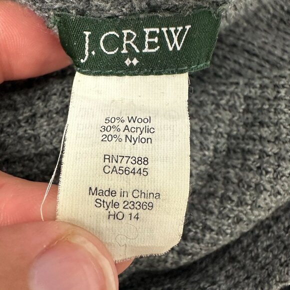 J Crew Infinity Scarf Waffle Knit Wool Blend Dark Gray Soft Comfortable Stylish - Picture 3 of 5